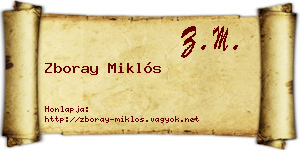 Zboray Miklós névjegykártya