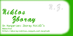 miklos zboray business card